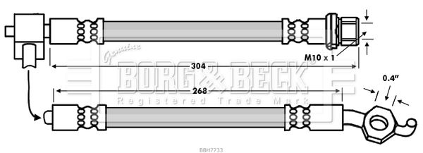 BORG & BECK Тормозной шланг BBH7733